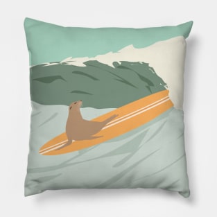 Surfing Sea Lion Pillow