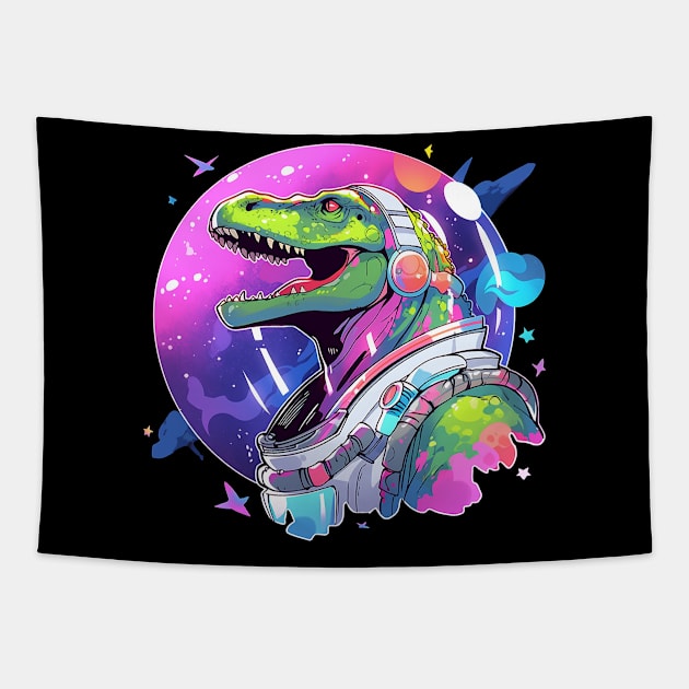 space dino Tapestry by piratesnow