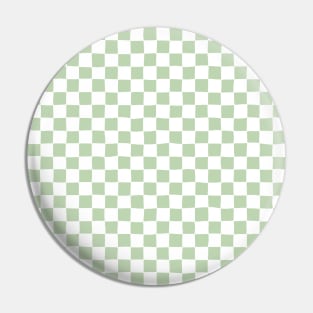 Wonky Checkerboard, White and Green Pin