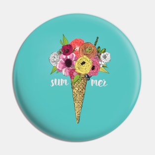 Ice Cream Floral Pin