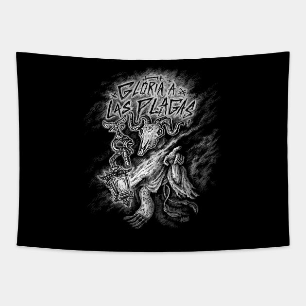 Gloria A Las Plagas Zealot Tapestry by BradAlbright