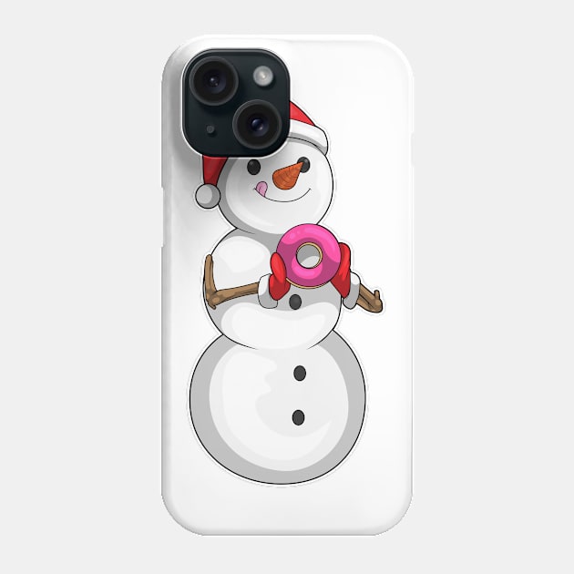 Snowman Christmas Donut Phone Case by Markus Schnabel