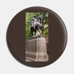 Paul Revere rides - large bronze statue in Boston. Pin