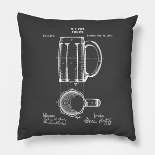 Beer Mug Patent - Craft Beer Art - Antique Pillow