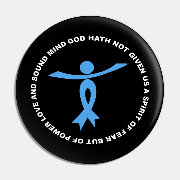 God Hath Not Given Spirit Of Fear Power Love Trisomy 18 Awareness Light Blue Ribbon Warrior Pin by celsaclaudio506