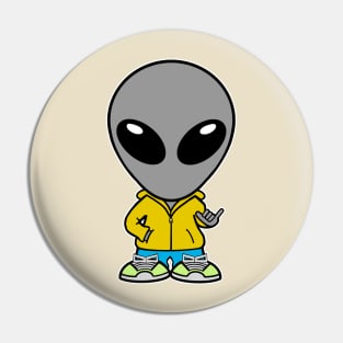 Gray Alien Shaka Hang Loose Pin