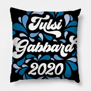 Tulsi Gabbard 2020 Blue Retro Paisley Pillow