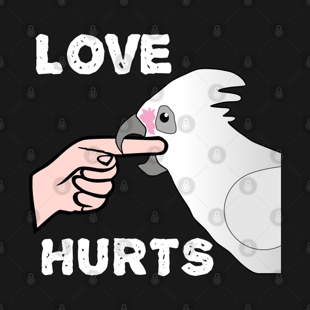 Bare-eyed Goffin Cockatoo Love Hurts by Einstein Parrot