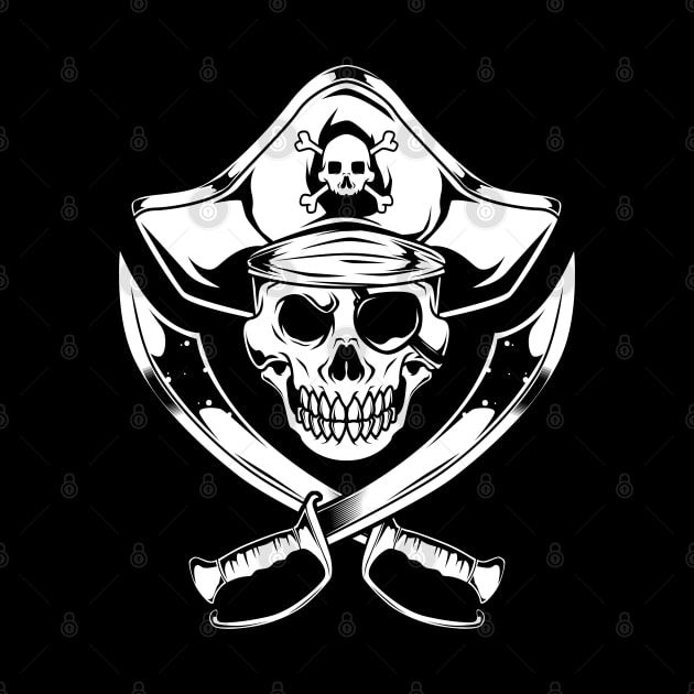 Pirate flag with sabers and skull - Pirate by Modern Medieval Design