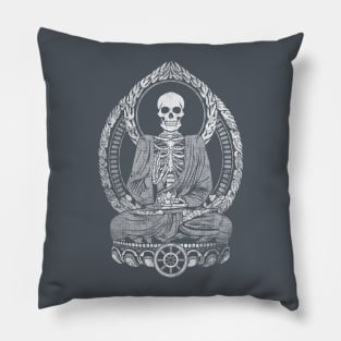 Starving Buddha Grunge - White Halftone Pillow