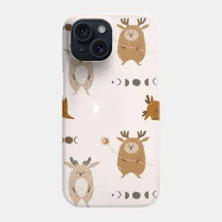 Cute little animals with moons Phone Case
