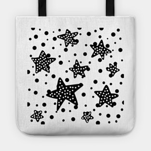 Black and white star shining Tote