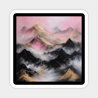 Pink and Gold Mountain Dreamscape Magnet