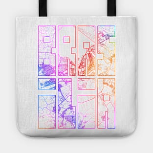 Brasilia, Brazil City Map Typography - Colorful Tote