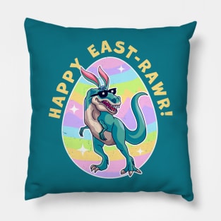 Happy East-Rawr Cute Dinosaur Bunny Ears Happy Easter Day Pillow