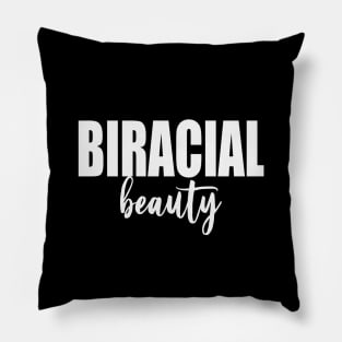 Biracial Beauty (White) Pillow