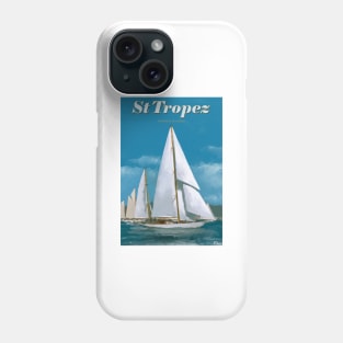 Saint Tropez classic yachts, French Riviera France Phone Case