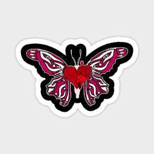 Butterfly pink & white Magnet