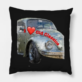 I Love Old Classic Cars Pillow