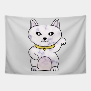 Marble Lucky Cat Tapestry