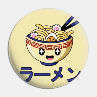 Cute Ramen Bowl - Kawaii ラーメン Blue Pin