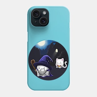 Kawaii Ghosts - A Wizard and his cat Phone Case