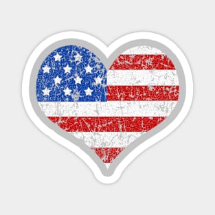 American Flag Heart Distressed Magnet