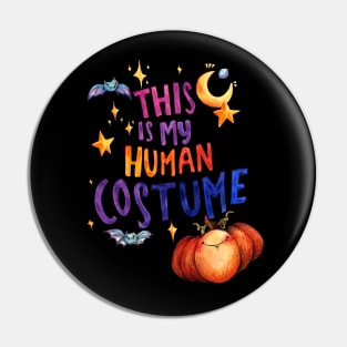 Halloween pumpkin cute monsters hand-painted watercolour quote Pin