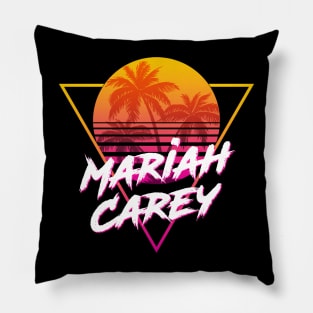 Mariah Carey - Proud Name Retro 80s Sunset Aesthetic Design Pillow