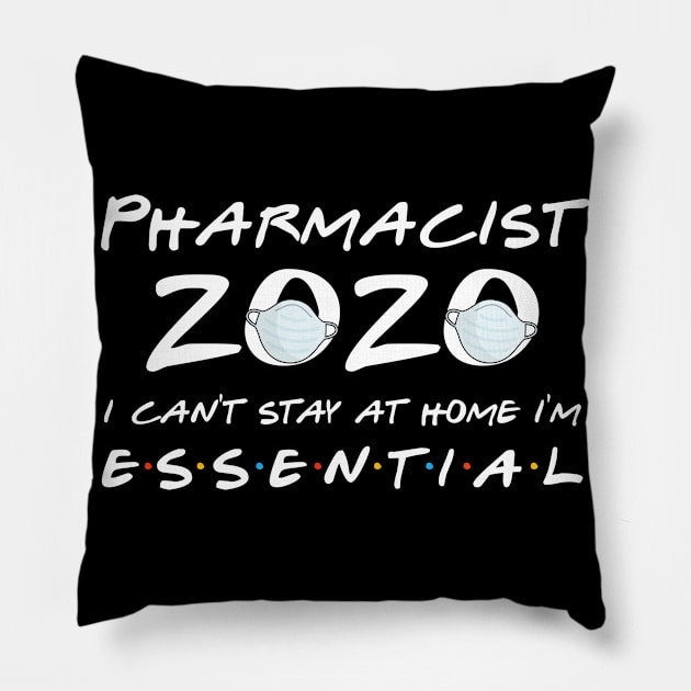 Pharmacist 2020 Quarantine Gift Pillow by llama_chill_art