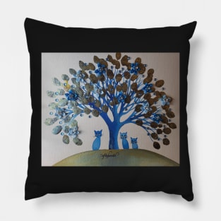 Thunder Bay Whimsical Tree Cats Pillow