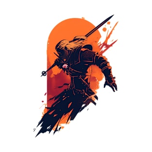 Monster Hunter - Orange Backdrop - Witcher T-Shirt