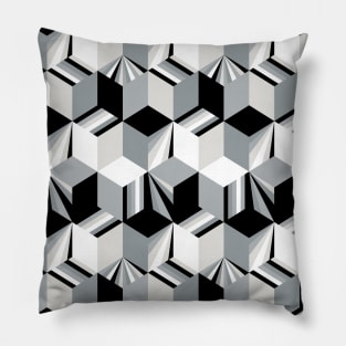 Retro Black and White Cubes Pillow