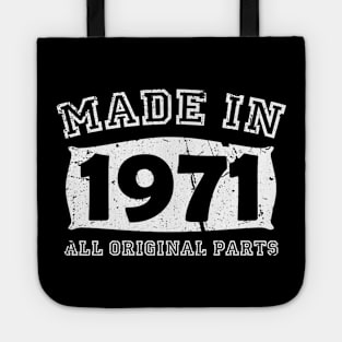 Made 1971 Original Parts 50th Birthday Tote