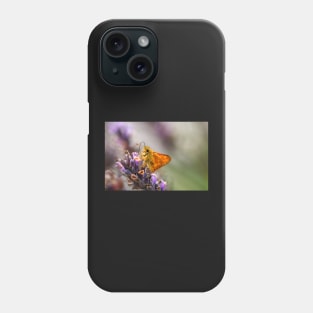 Orange woodland skipper butterfly Phone Case