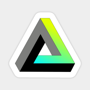 Impossible triangle with cyan to yellow gradient Magnet