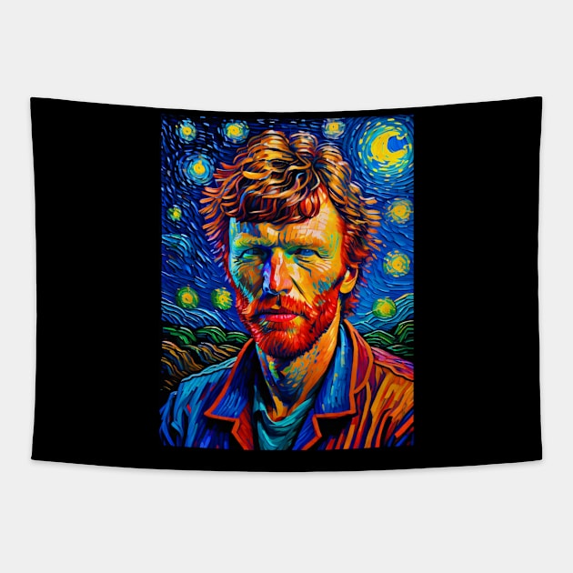 Steve Winwood at starry night Tapestry by FUN GOGH