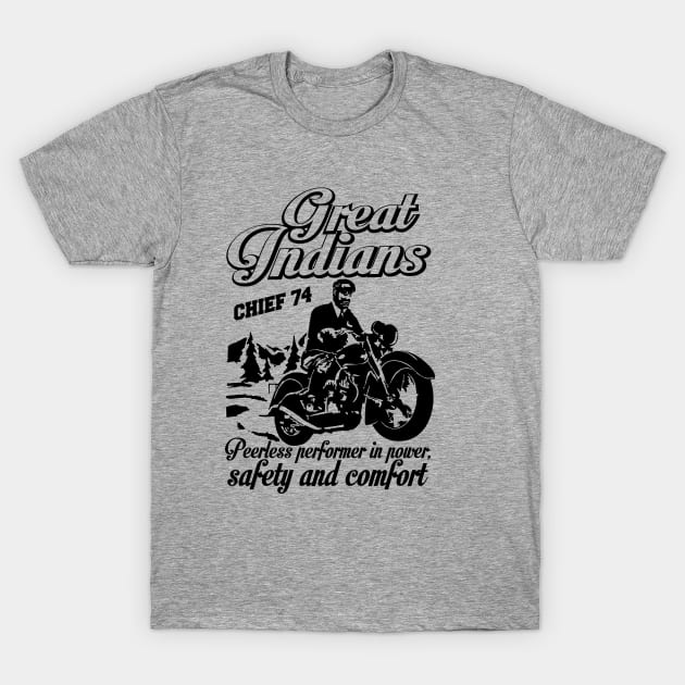 comancha Great Indians Retro Motorcycle T-Shirt