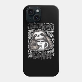 But First, Coffee Sloth T-Shirt | Cute and Funny Sloth Lover Tee Phone Case