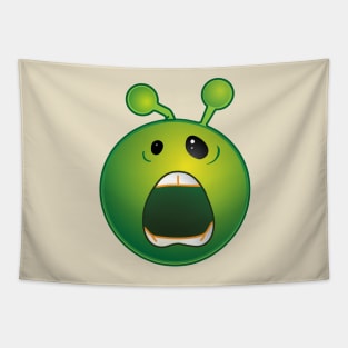 Funny Alien Monster ET Extraterrestrial Martian Green Man Emoji for Women, Men and Kids 19 Tapestry