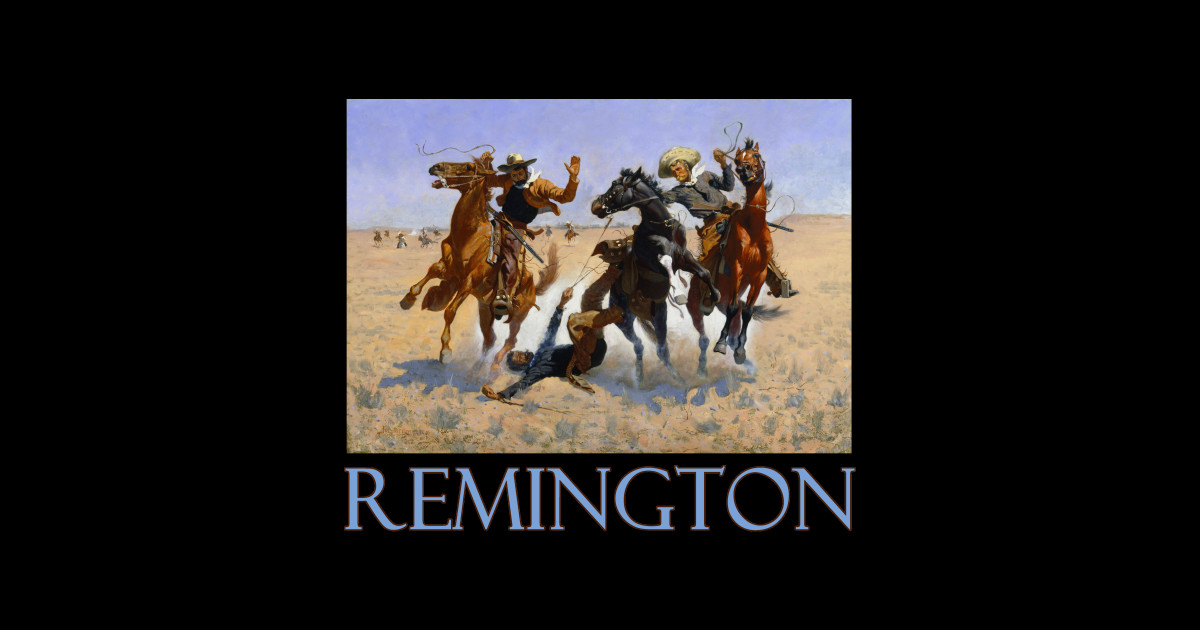 Western Art Aiding a Comrade by Frederic Remington Cowboys Long