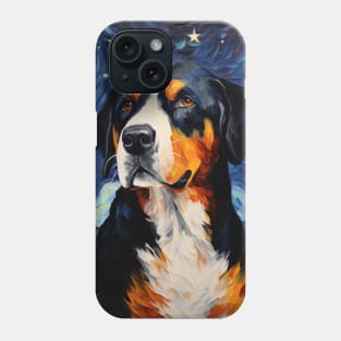 Greater Swiss Mountain Dog Painting Phone Case