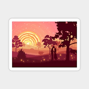 Valentine colorful landscape Magnet