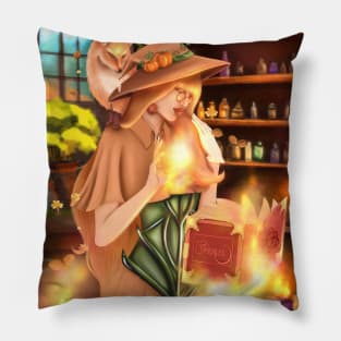 The witch and her fox friend Pillow