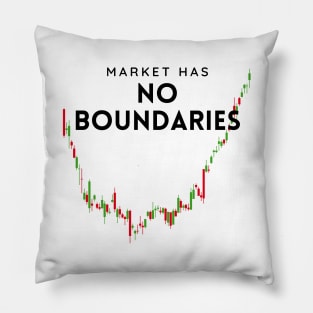 Market Has No Boundaries (Black) Pillow