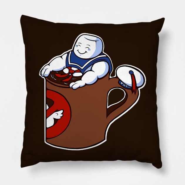 Cup of Stay Puft Pillow by jellysoupstudios
