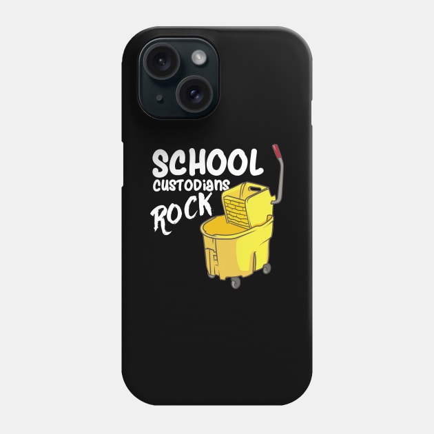 School Custodians Rock Janitor Phone Case by maxcode