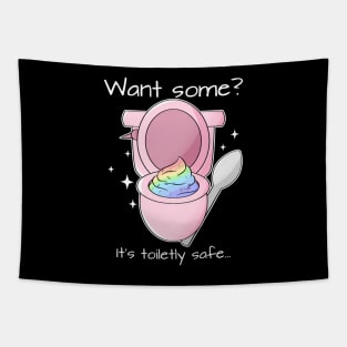 Cute Kawaii Ice Cream Rainbow Funny Toilet Cone Cartoon Tapestry