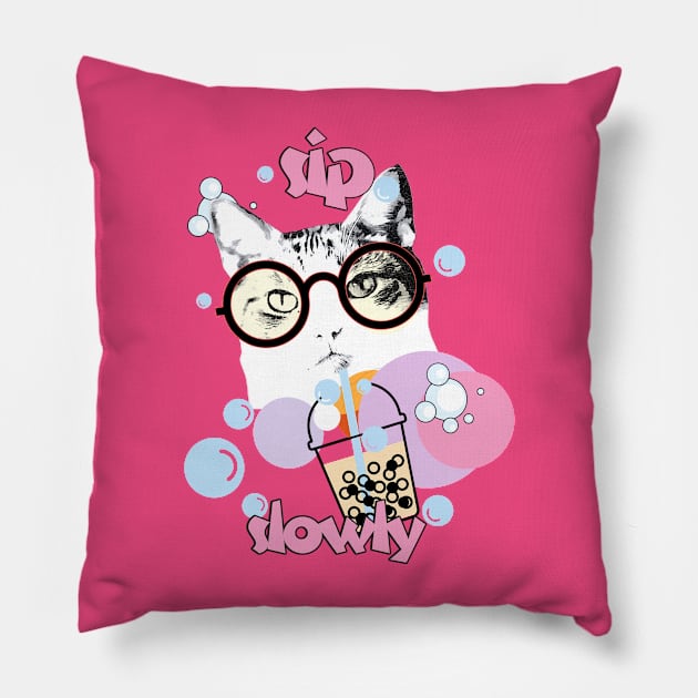 Boba Cat Lover Pillow by BeDazzleMe