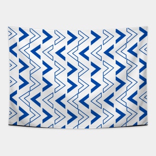 Blue Arrow Shape Abstract Pattern Tapestry